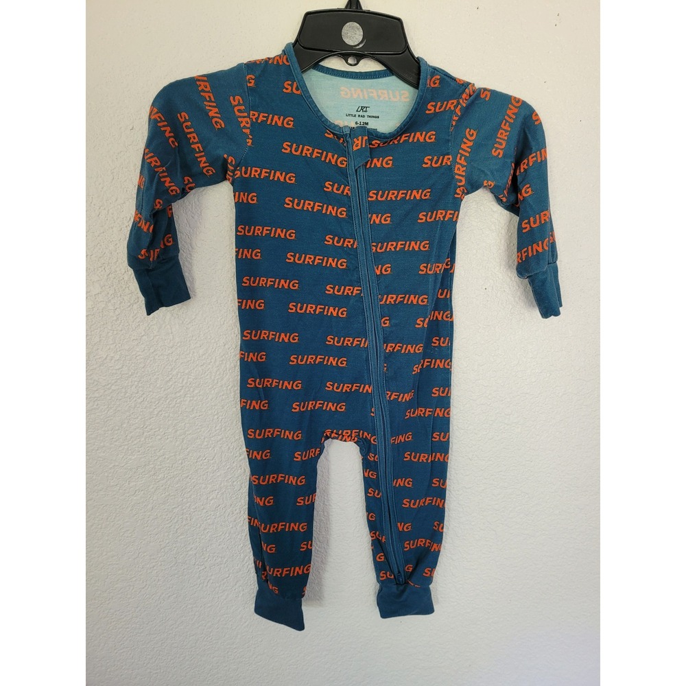 Little Rad Things Baby Surfing Bamboo Zipper Romper Teal Orange 6-12M #9